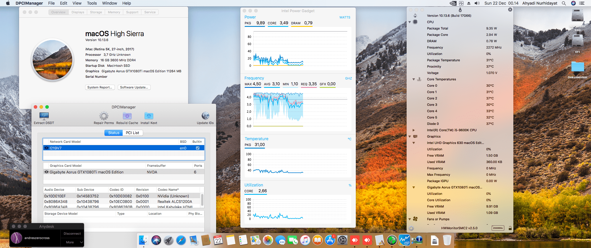 Success Hackintosh macOS High Sierra 10.13.6 Build 17G66 at Asus TUF-Z390-PLUS GAMING + Intel Core i5 9600K + Gigabyte Aorus GTX 1080Ti